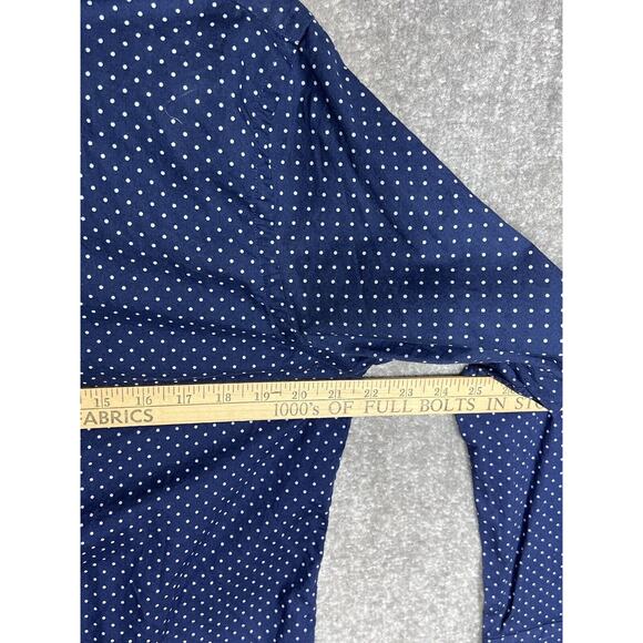 Express Extra Slim Polka Dot Long Sleeve Button Up Shirt Mens Size Large Blue - Picture 6 of 7